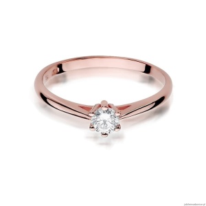 Pierścionek W365 Diament 0,15ct różowe złoto
