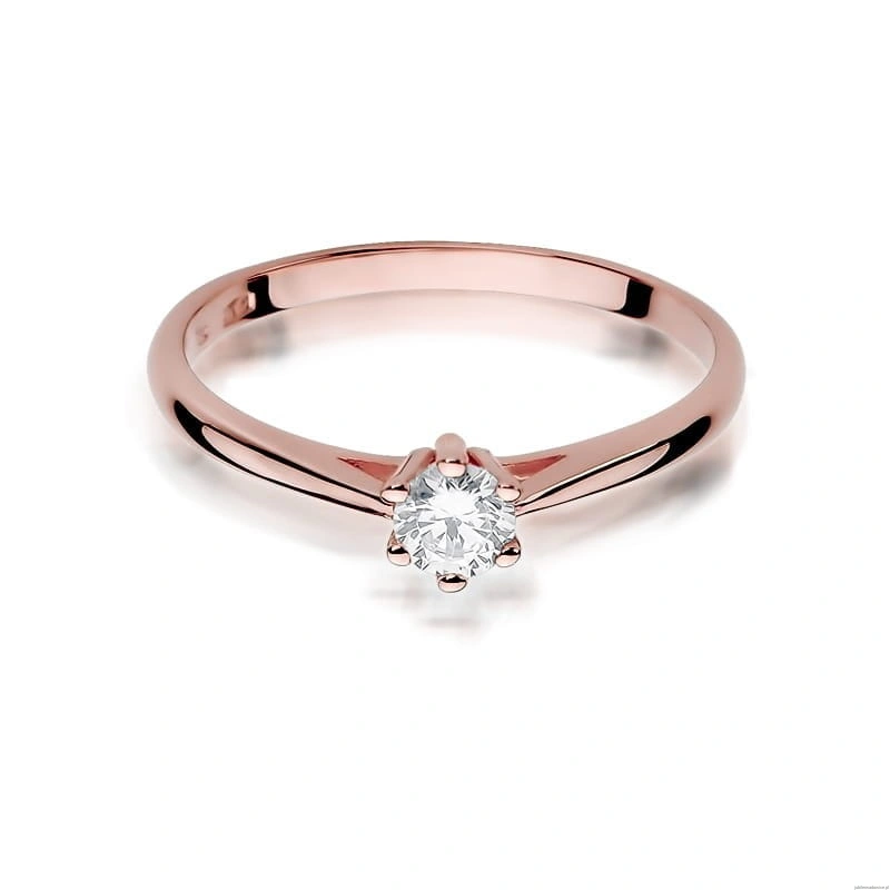 Pierścionek W365 Diament 0,15ct różowe złoto