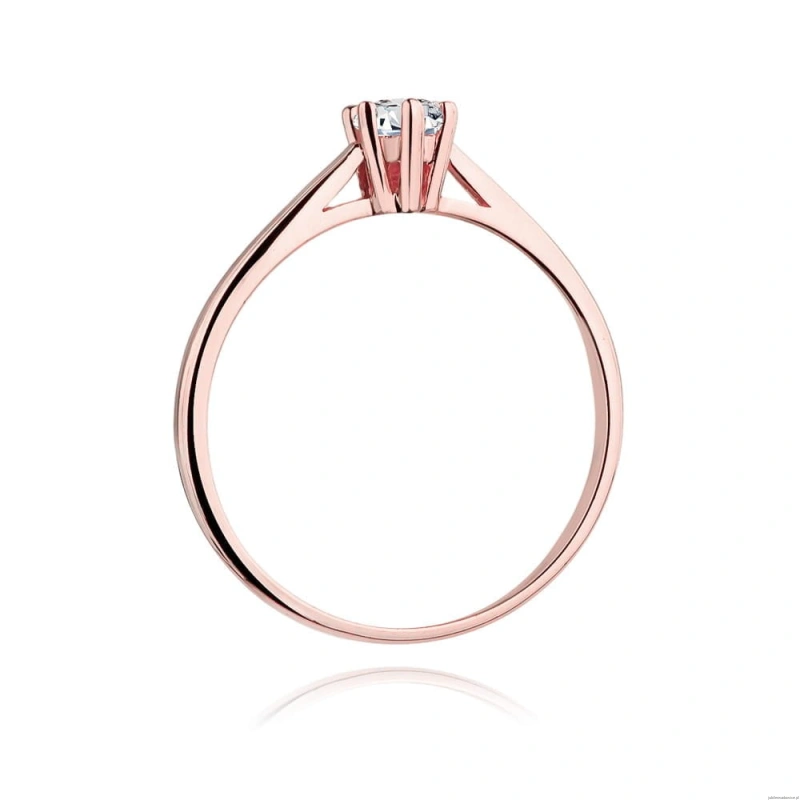 Pierścionek W365 Diament 0,15ct różowe złoto
