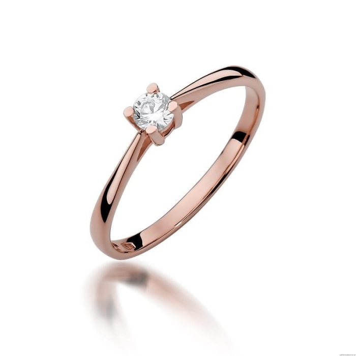 Pierścionek W367 Diament 0,15ct różowe złoto