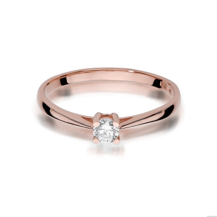 Pierścionek W367 Diament 0,15ct różowe złoto