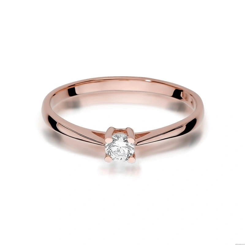 Pierścionek W367 Diament 0,15ct różowe złoto
