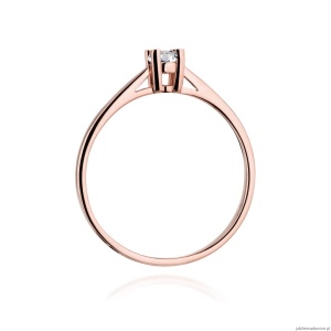 Pierścionek W367 Diament 0,15ct różowe złoto