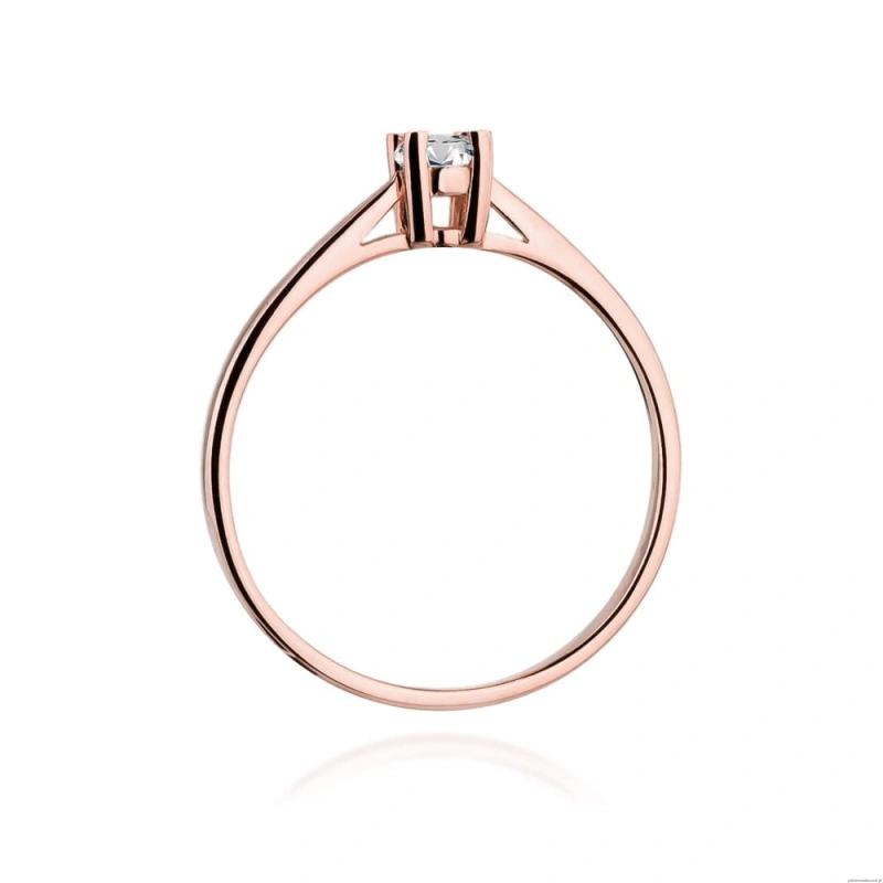 Pierścionek W367 Diament 0,15ct różowe złoto