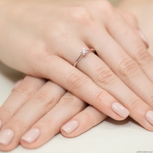 Pierścionek W367 Diament 0,15ct różowe złoto
