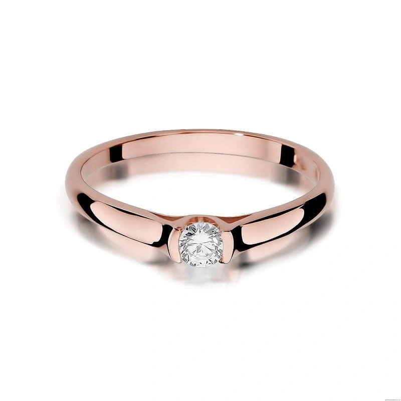Pierścionek W369 Diament 0,15ct różowe złoto