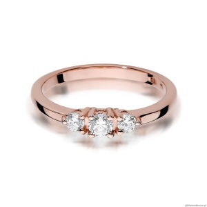 Pierścionek W377 Diament 0,15ct różowe złoto