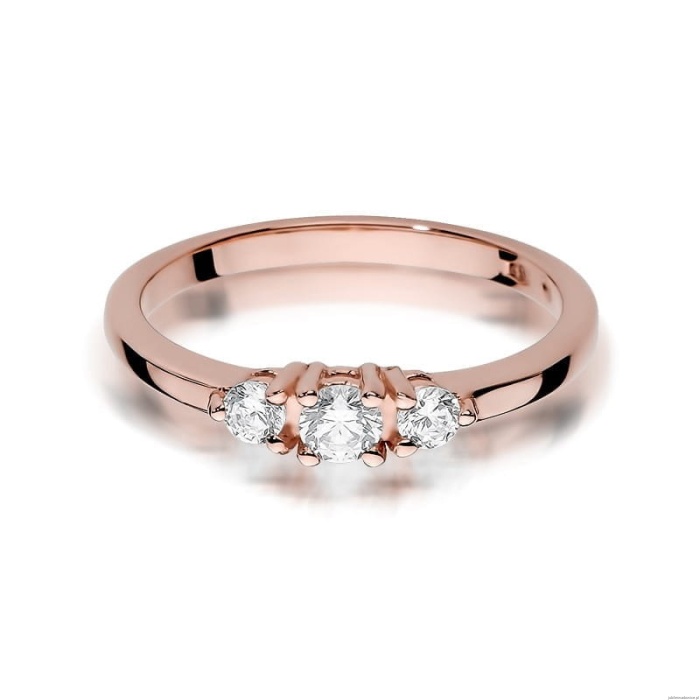 Pierścionek W377 Diament 0,15ct różowe złoto