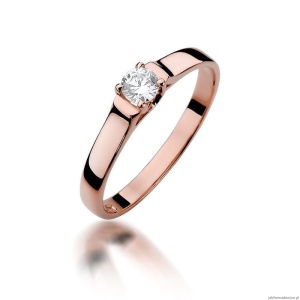 Pierścionek W381 Diament 0,18ct różowe złoto