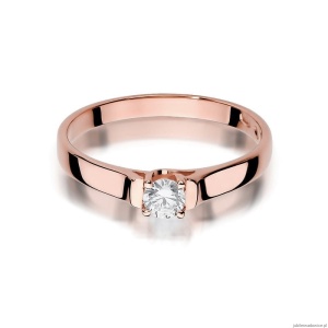 Pierścionek W381 Diament 0,18ct różowe złoto