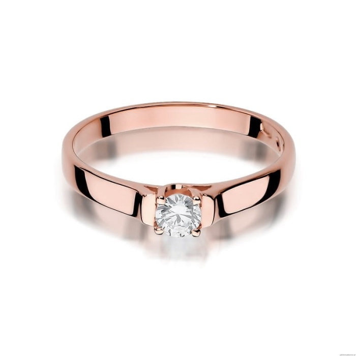 Pierścionek W381 Diament 0,18ct różowe złoto