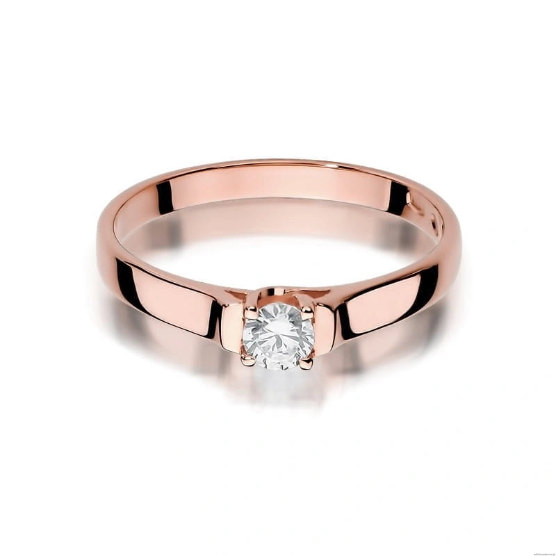 Pierścionek W381 Diament 0,18ct różowe złoto