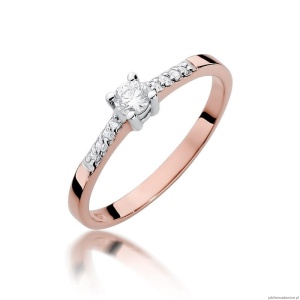 Pierścionek W382 Diament 0,15ct różowe złoto