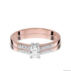 Pierścionek W382 Diament 0,15ct różowe złoto