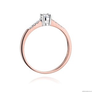Pierścionek W382 Diament 0,15ct różowe złoto