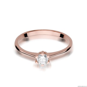 Pierścionek W387 Diament 0,23ct różowe złoto