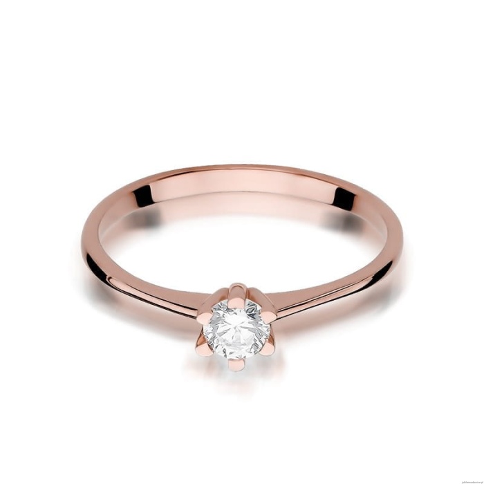 Pierścionek W387 Diament 0,23ct różowe złoto