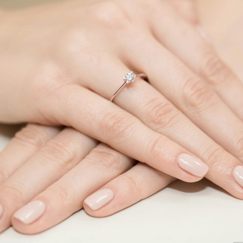 Pierścionek W387 Diament 0,23ct różowe złoto