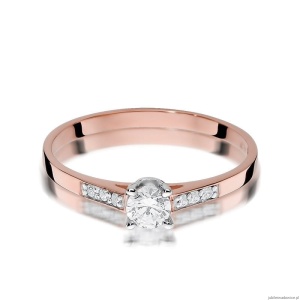Pierścionek W399 Diament 0,15ct różowe złoto