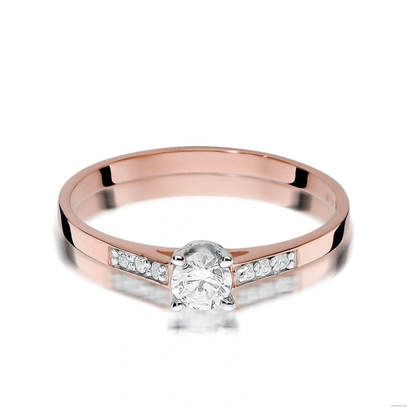 Pierścionek W399 Diament 0,15ct różowe złoto