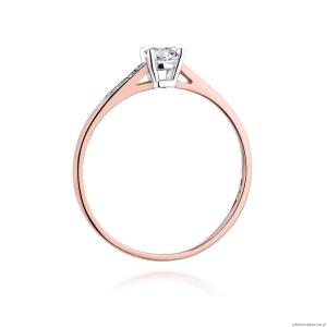 Pierścionek W399 Diament 0,15ct różowe złoto