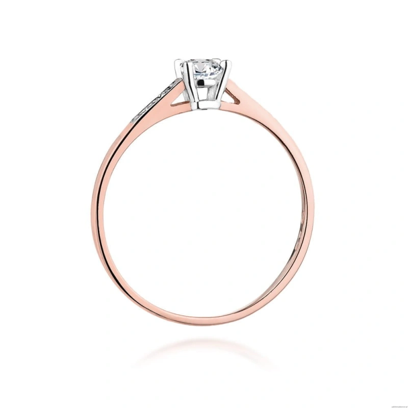 Pierścionek W399 Diament 0,15ct różowe złoto