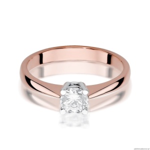 Pierścionek W404 Diament 0,50ct różowe złoto