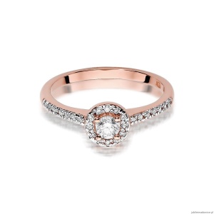 Pierścionek W406 Diament 0,15ct różowe złoto
