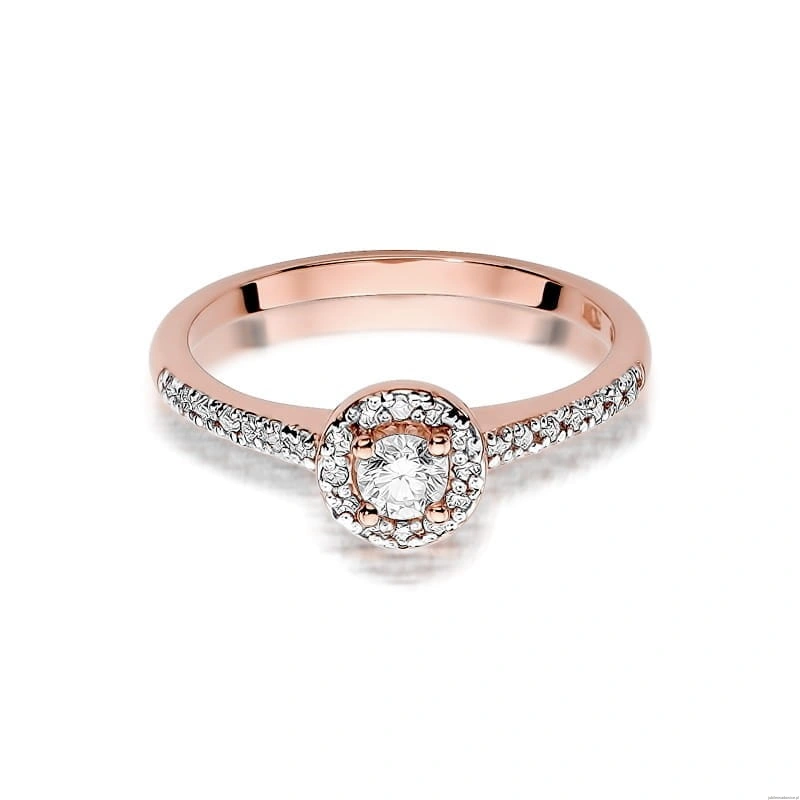 Pierścionek W406 Diament 0,15ct różowe złoto