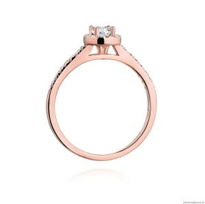 Pierścionek W406 Diament 0,15ct różowe złoto