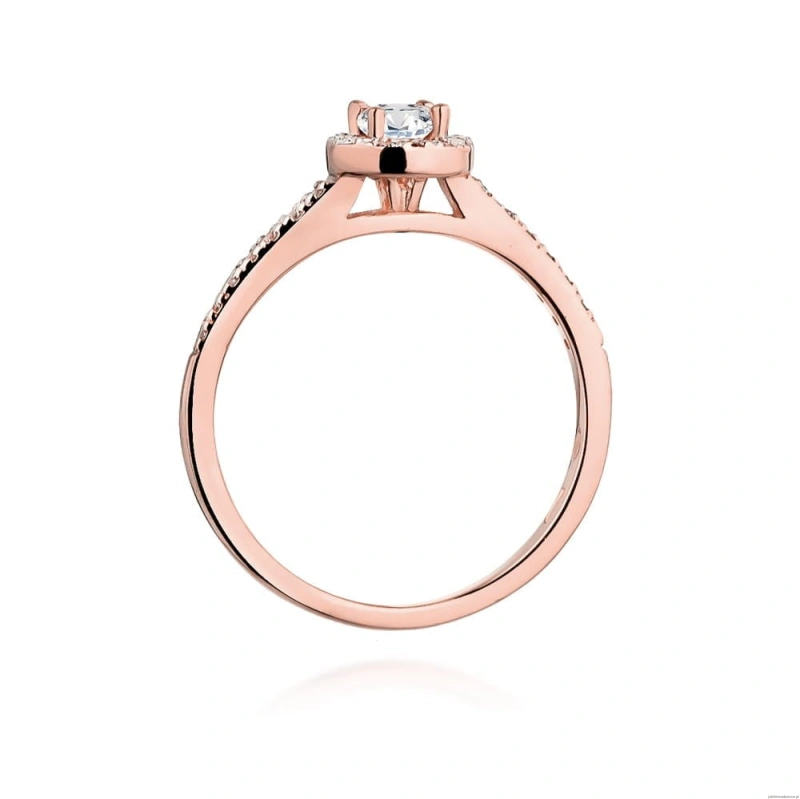 Pierścionek W406 Diament 0,15ct różowe złoto