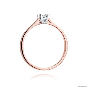 Pierścionek W407 Diament 0,09ct różowe złoto