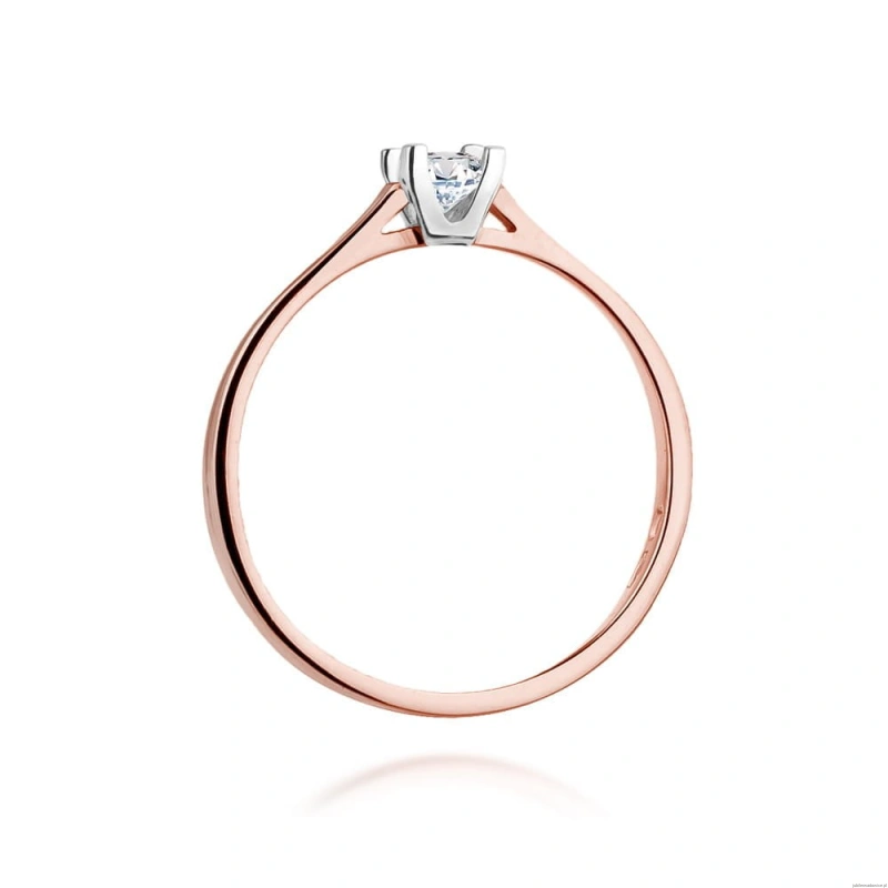 Pierścionek W407 Diament 0,09ct różowe złoto