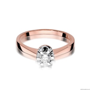 Pierścionek W408 Diament 0,25ct różowe złoto