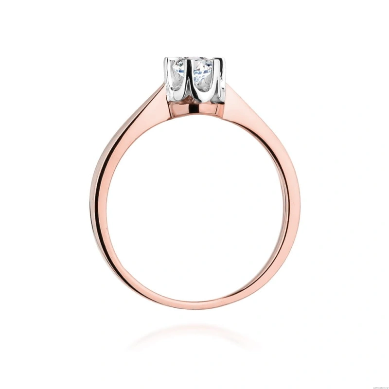 Pierścionek W408 Diament 0,25ct różowe złoto