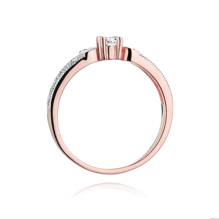 Pierścionek W411 Diament 0,10ct różowe złoto