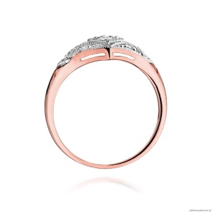 Pierścionek W412 Diament 0,10ct różowe złoto