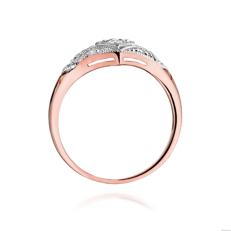 Pierścionek W412 Diament 0,10ct różowe złoto