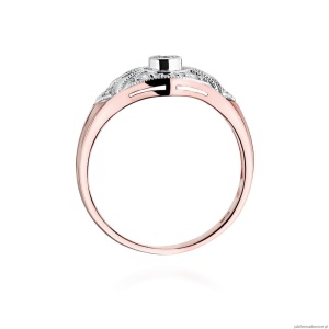 Pierścionek W413 Diament 0,10ct różowe złoto