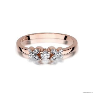 Pierścionek W414 Diament 0,10ct różowe złoto