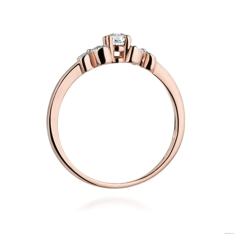 Pierścionek W414 Diament 0,10ct różowe złoto