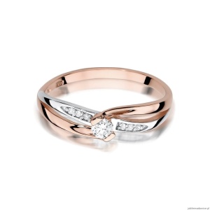 Pierścionek W415 Diament 0,10ct różowe złoto