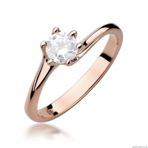 Pierścionek W423 Diament 0,50ct różowe złoto