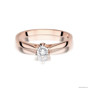 Pierścionek W426 Diament 0,05ct różowe złoto
