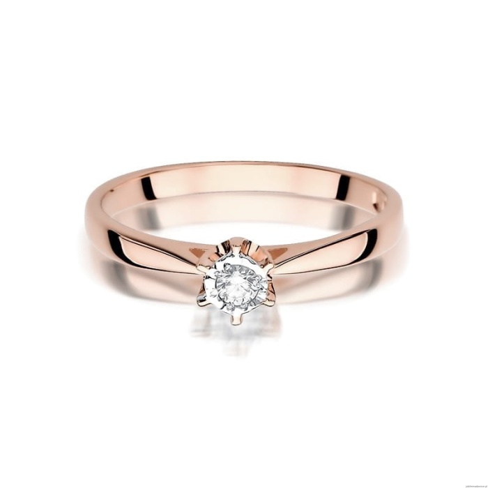 Pierścionek W426 Diament 0,05ct różowe złoto