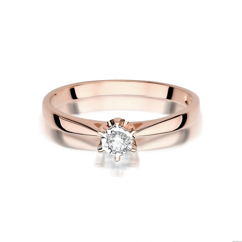 Pierścionek W426 Diament 0,05ct różowe złoto