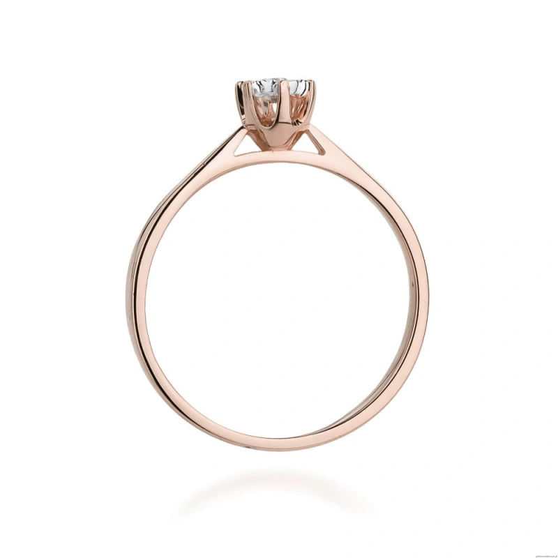 Pierścionek W426 Diament 0,05ct różowe złoto