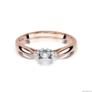 Pierścionek W428 Diament 0,10ct różowe złoto