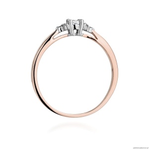 Pierścionek W428 Diament 0,10ct różowe złoto
