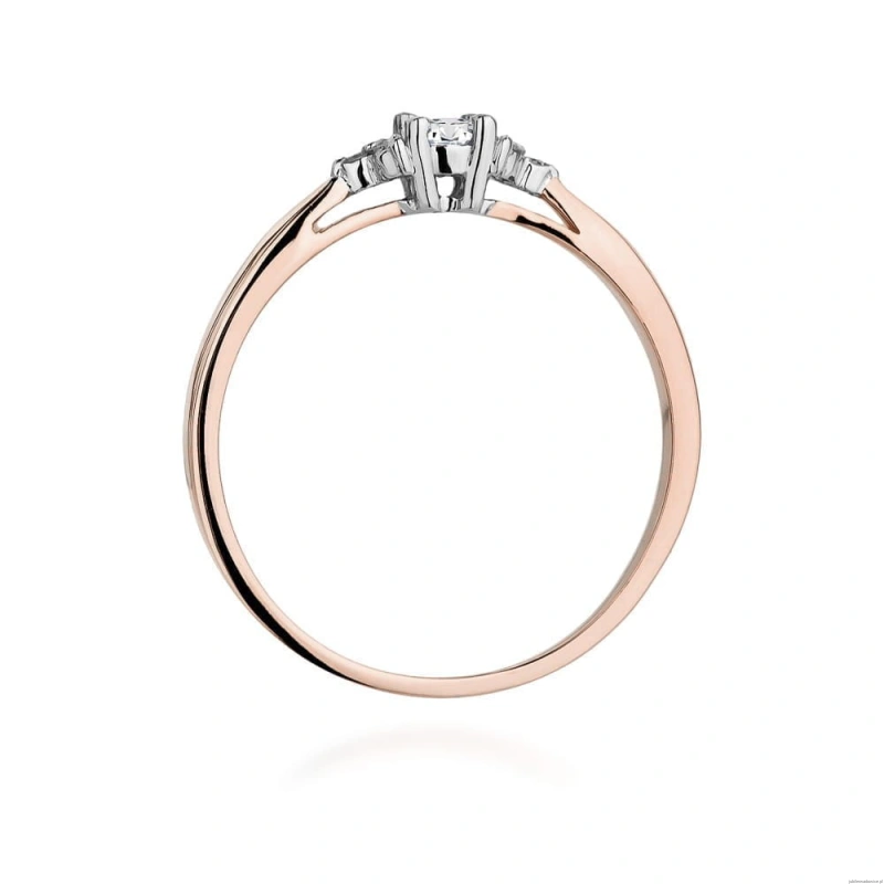 Pierścionek W428 Diament 0,10ct różowe złoto